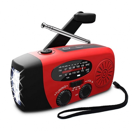 Crank radio with flashlight and 2000 mah powerbank