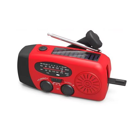 Crank radio with flashlight and 2000 mah powerbank