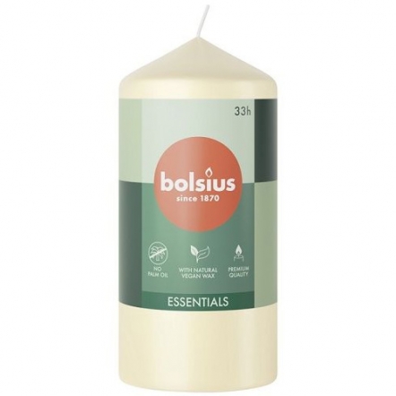Bolsius ivory pillar candle 120/58 (33 hours) soft pearl